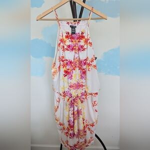 Bisou Bisou Tropical Floral Halter Dress - Size 14
